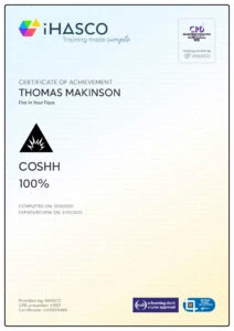 COSHH Certificate