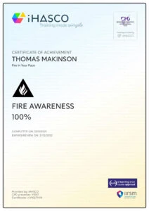 Fire Awareness Certificate
