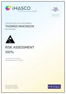 Risk Assessment Certificate
