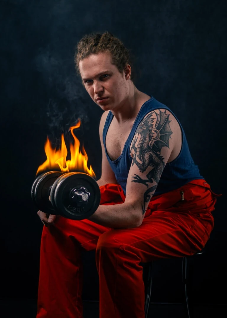 Fire dumbells