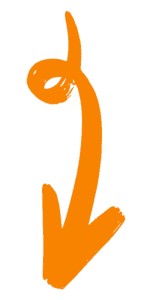 Decorative arrow pointing to booking section