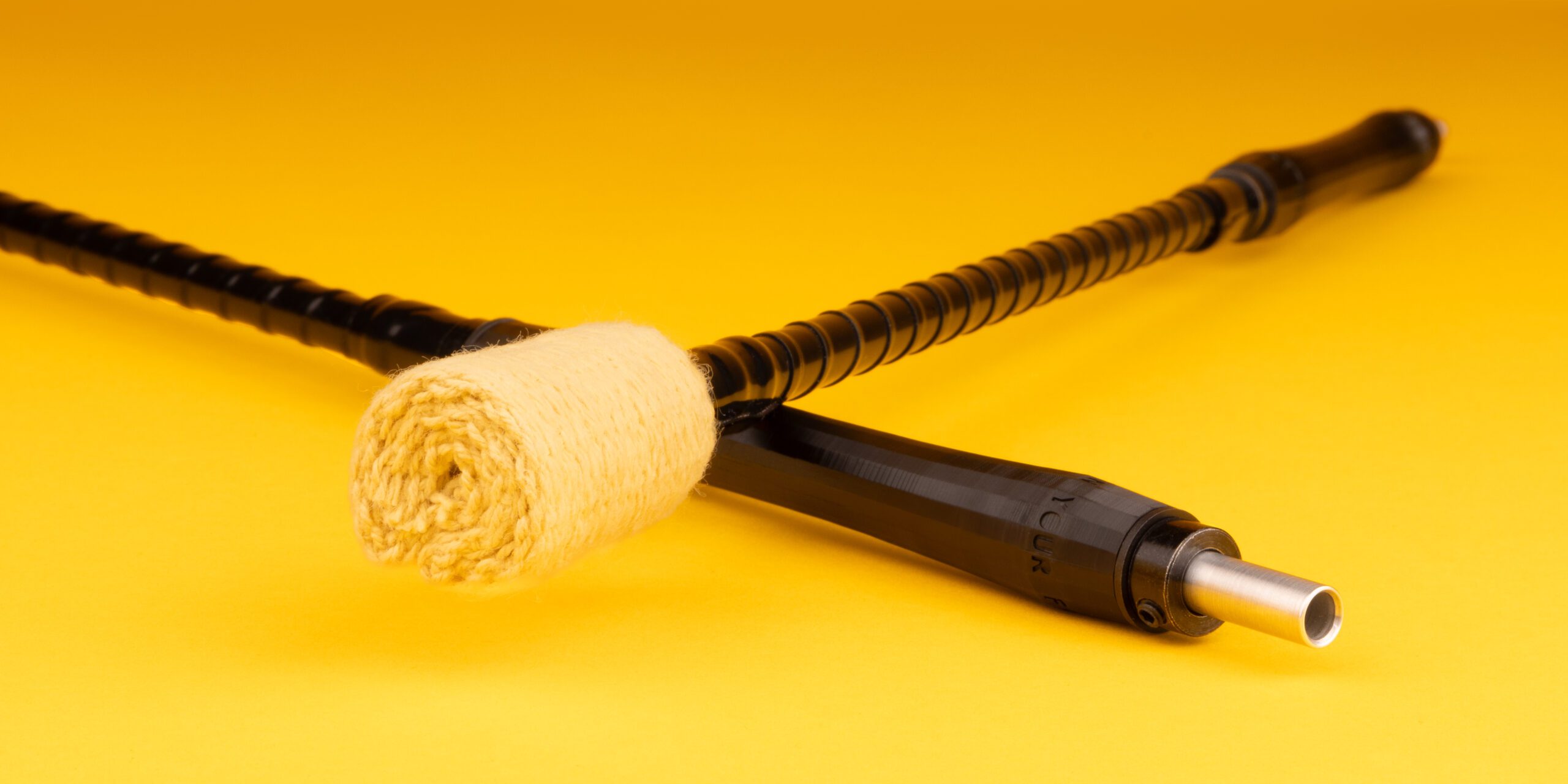 Hollow fire eating torches with Nitro Grip spinning handles